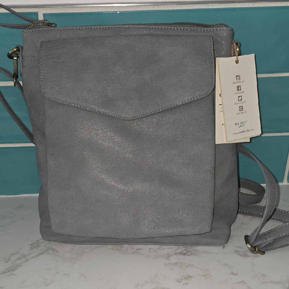Antik Kraft Gray Crossbody Bag